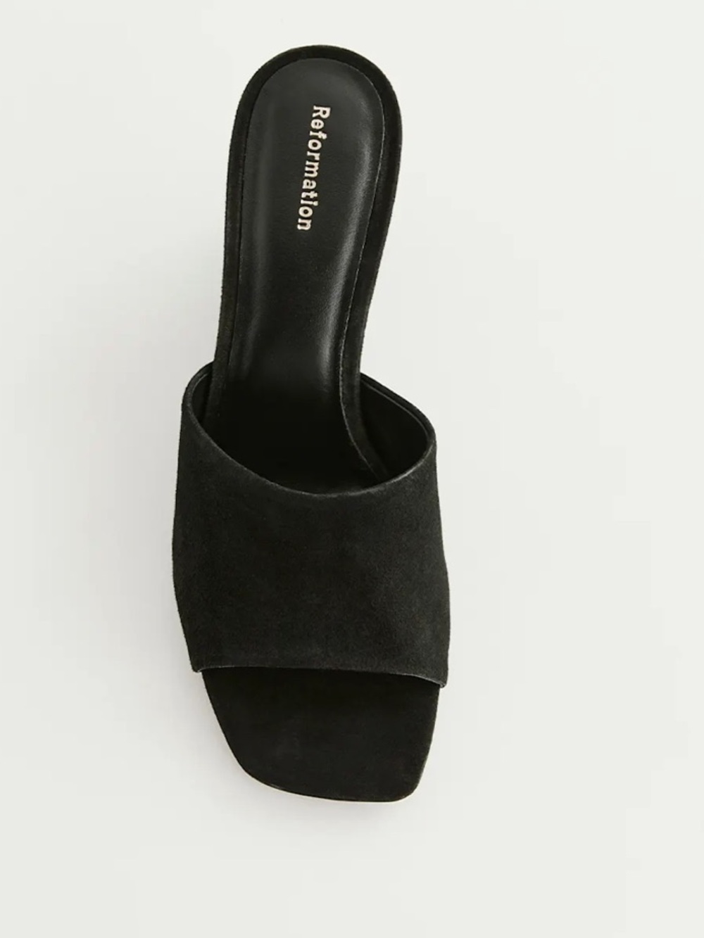 Reformation Enya Wedge Sandal Black Suede - Size 7 - Picture 4 of 6